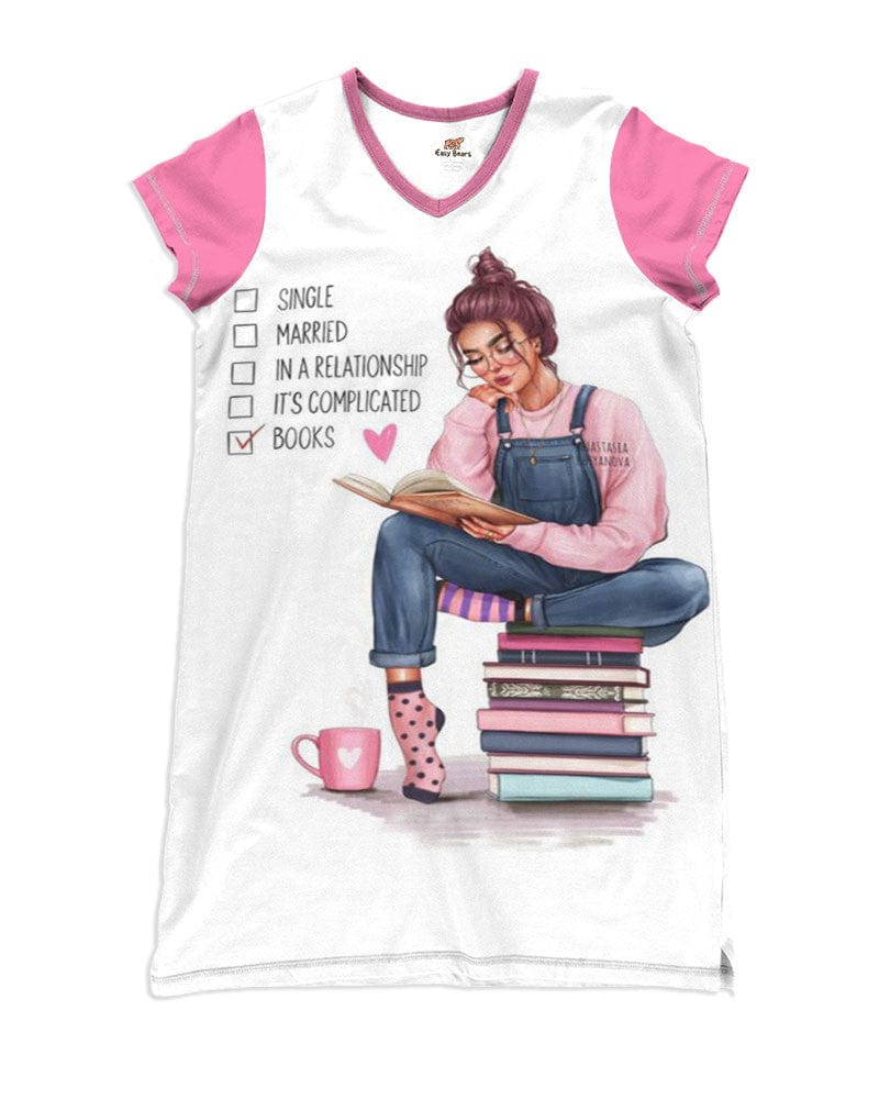 Reading Pajabears® V-Neck I Choose Books Hc2 Nightshirts