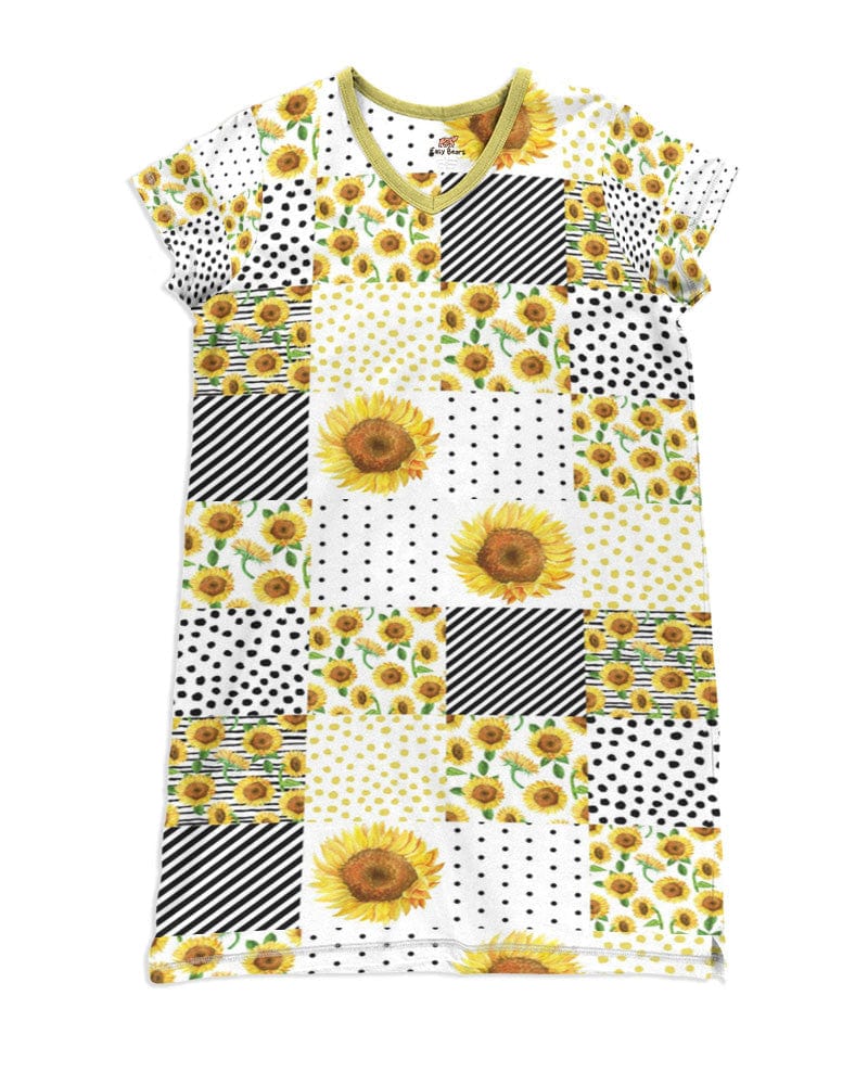 Sunflower Pajabears® V-Neck Nightshirts Blocks Of Hc2