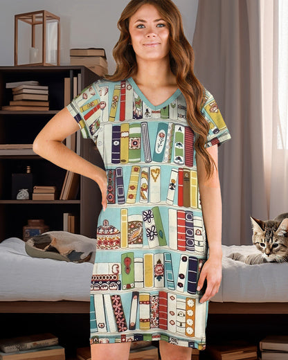 Bookshelf Pajabears® V-Neck Nightshirts Hm8