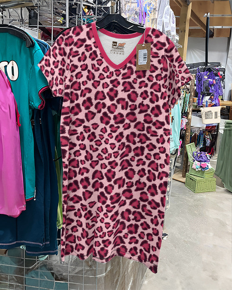 Pink Leopard Pajabears® V-Neck Nightshirts Hm8