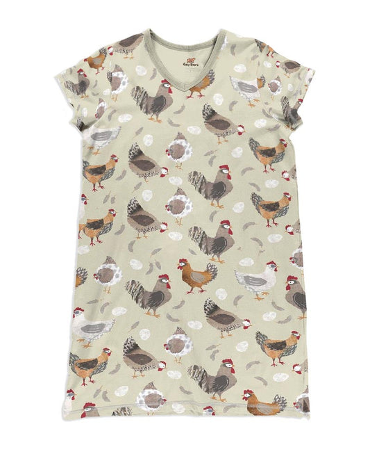 Chicken Pajabears® V-Neck Women’s Nightshirts Lover Qa55