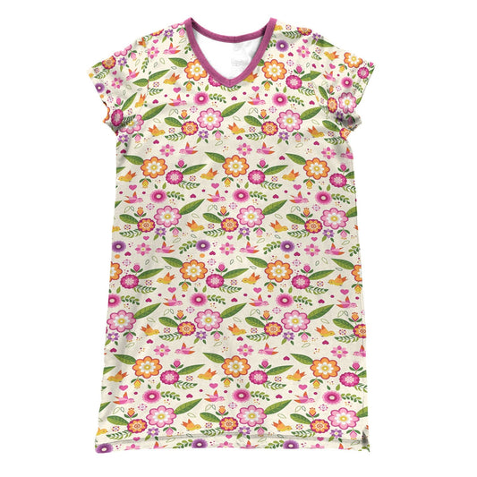 Flowers Pajabears® V-Neck Nightshirts Pristine Tl10