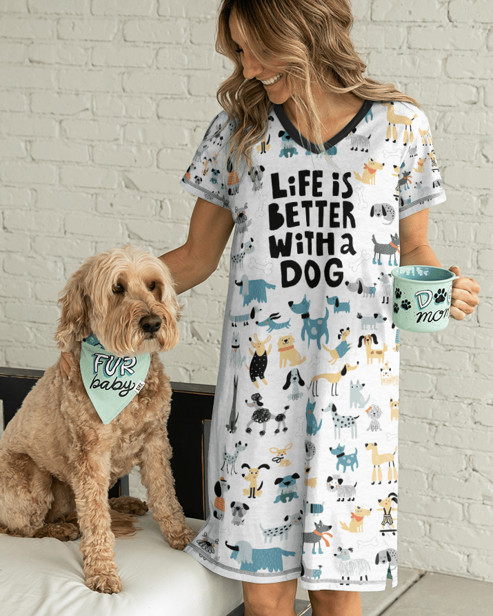 Dog Pajabears® V-Neck Nightshirts Life Is Better With A Qd5