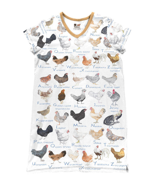 Chicken Pajabears® V-Neck Nightshirts Alphabet Hc2