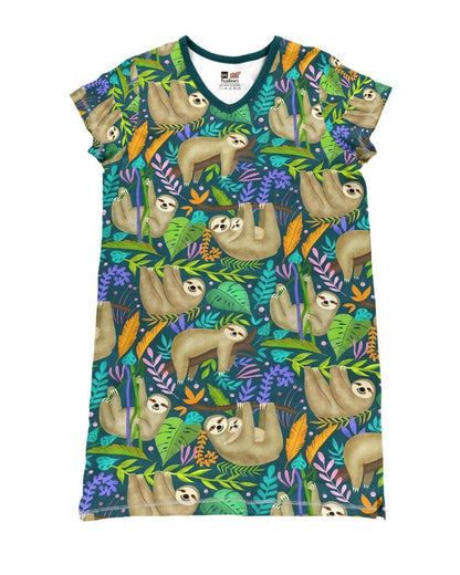 Sloth Pajabears® V-Neck Nightshirts Slow Much Fun Hc2