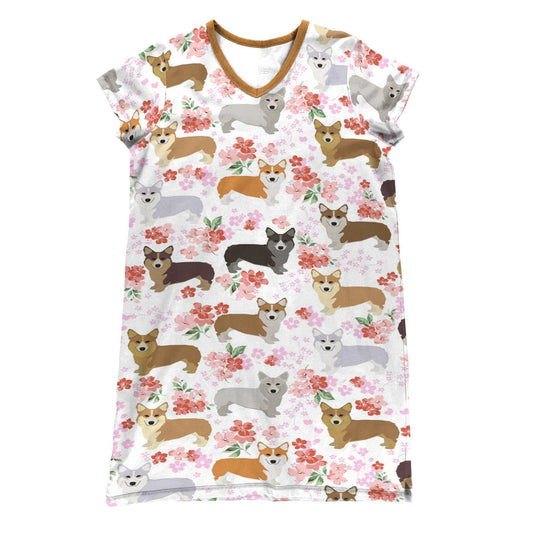 Corgi Pajabears® V-Neck Nightshirts Charming Tl10