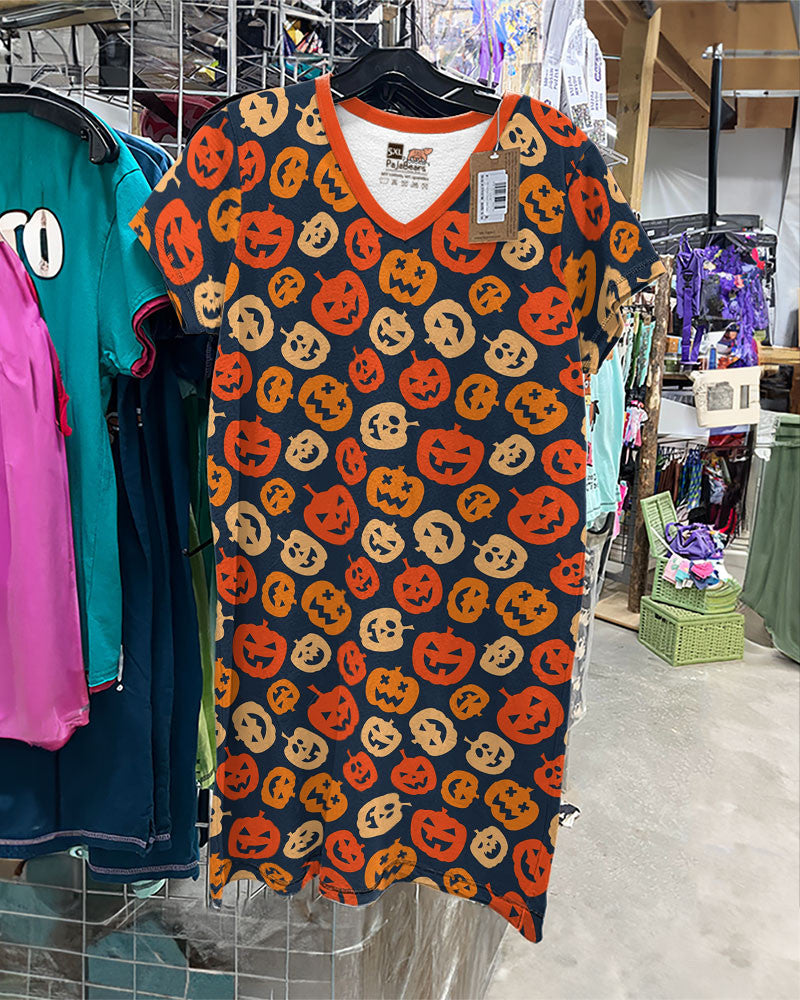 Halloween Pajabears® V-Neck Nightshirts Amazing Pumpkin Tl10