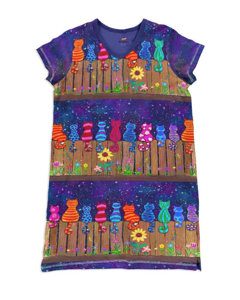 Cat Pajabears® V-Neck Women’s Nightshirts Beautiful Night Qa55