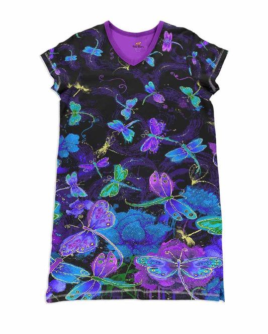 Dragonfly Pajabears® V-Neck Women’s Nightshirts Fairy Night Qa55