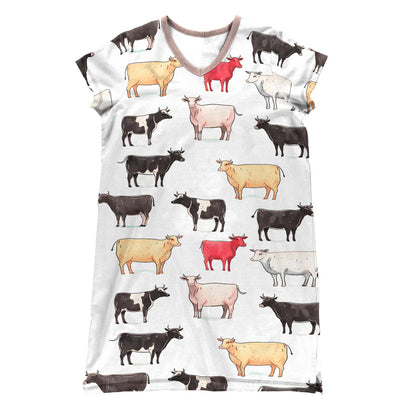 Cow Pajabears® V-Neck Nightshirts Majestic Tl10