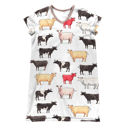 Cow Pajabears® V-Neck Nightshirts Majestic Tl10