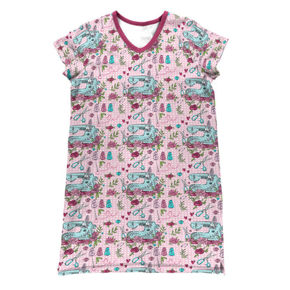 Sewing Machine Pajabears® V-Neck Nightshirts Tl10