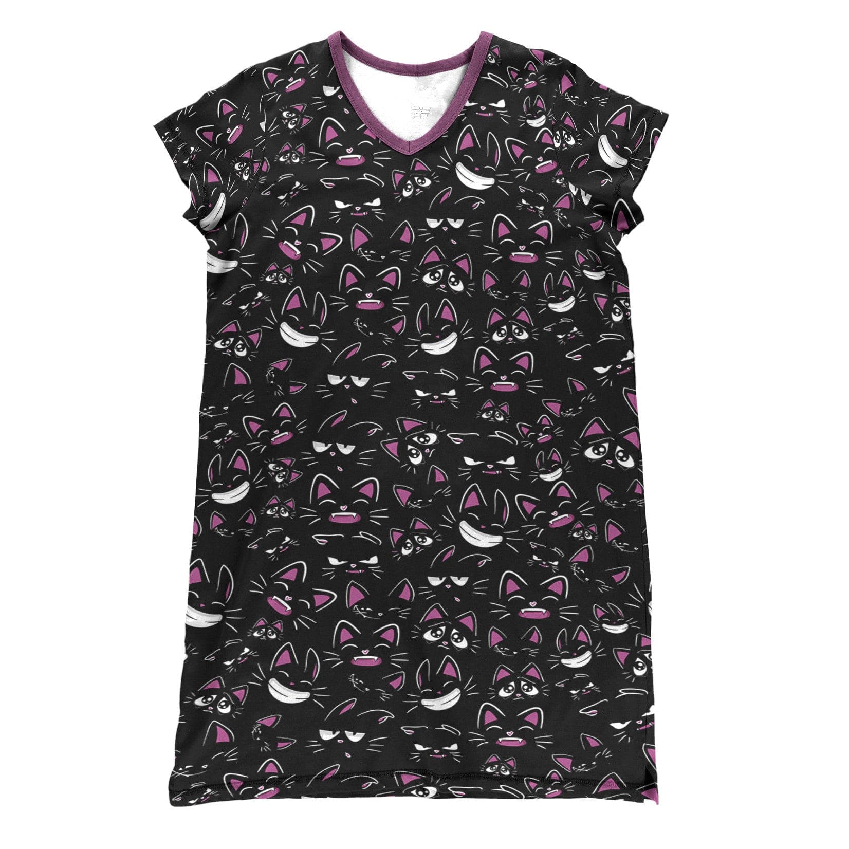 Sly Black Cat Pajabears® V-Neck Nightshirts Tl10