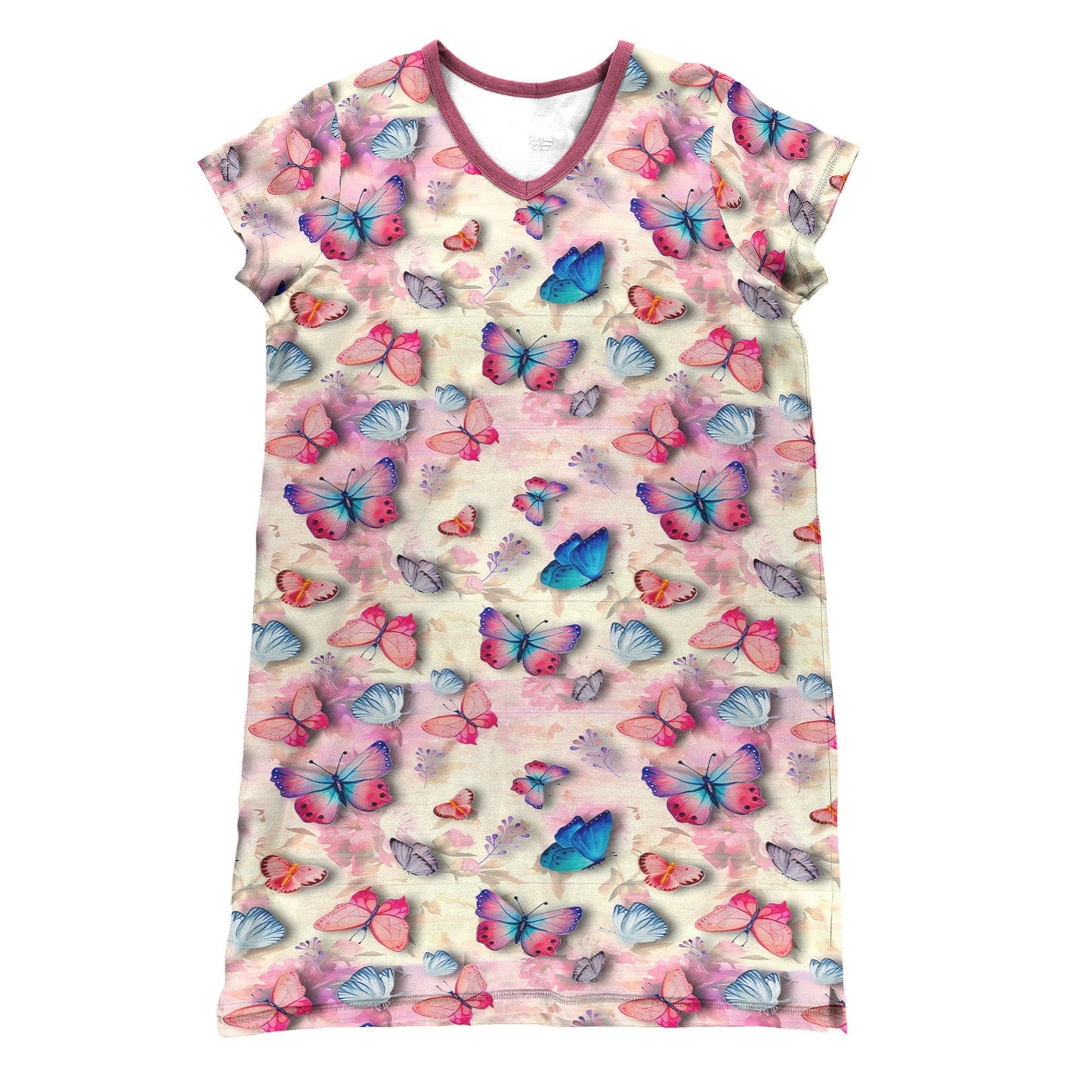 Colorful Butterfly Pajabears® V-Neck Nightshirts Tl10