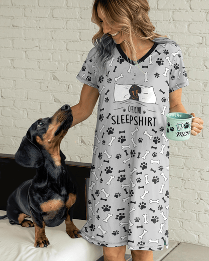 Dachshund Pajabears® V-Neck Official Sleepshirt Qd5 Nightshirts