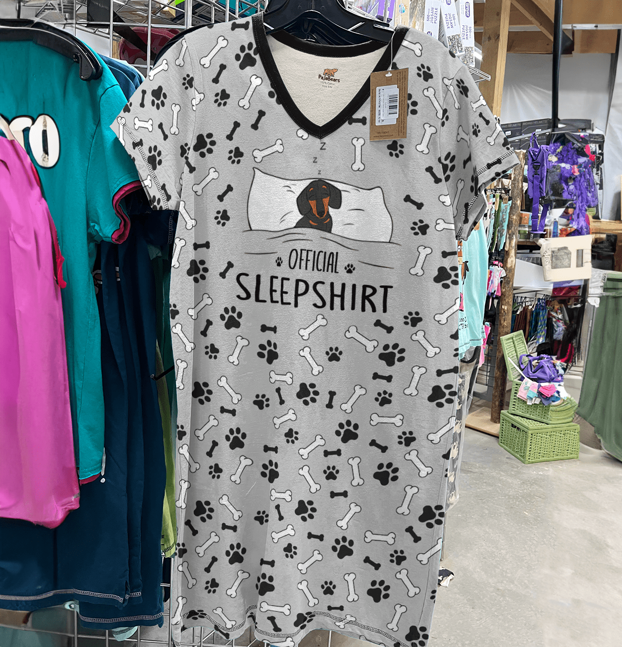 Dachshund Pajabears® V-Neck Official Sleepshirt Qd5 Nightshirts