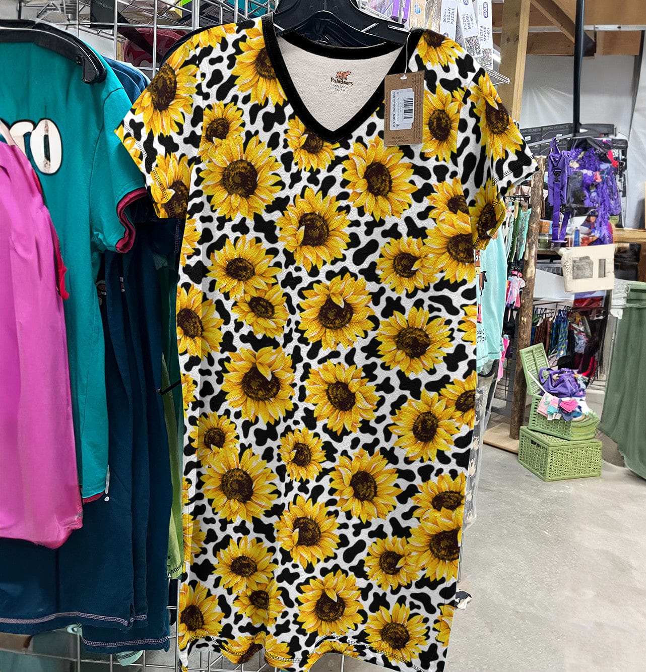 Sunflower Pajabears® V-Neck Nightshirts Bw Leopard Tl10