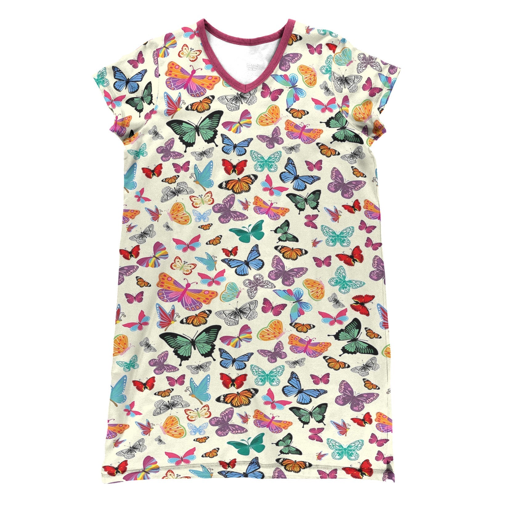 Butterfly Pajabears® V-Neck Nightshirts Color Blaze Tl10