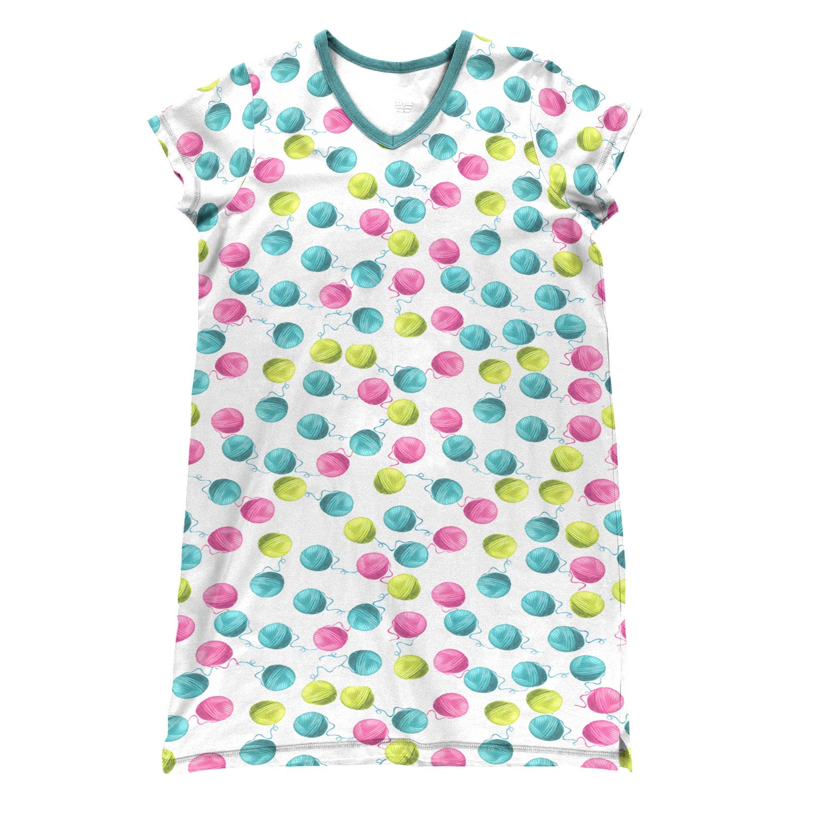 Knitting Pajabears® V-Neck Nightshirts Colorful Ball Tl10