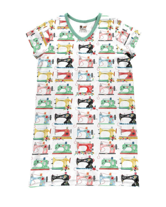 Sewing Pajabears® V-Neck Nightshirts Press Flowers Machines Tl10