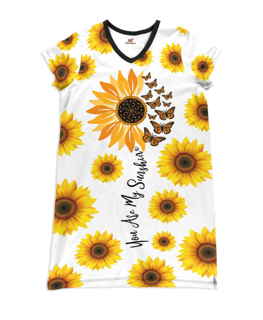 Sunflower Pajabears® V-Neck Nightshirts You Are My Sunshine Tl10