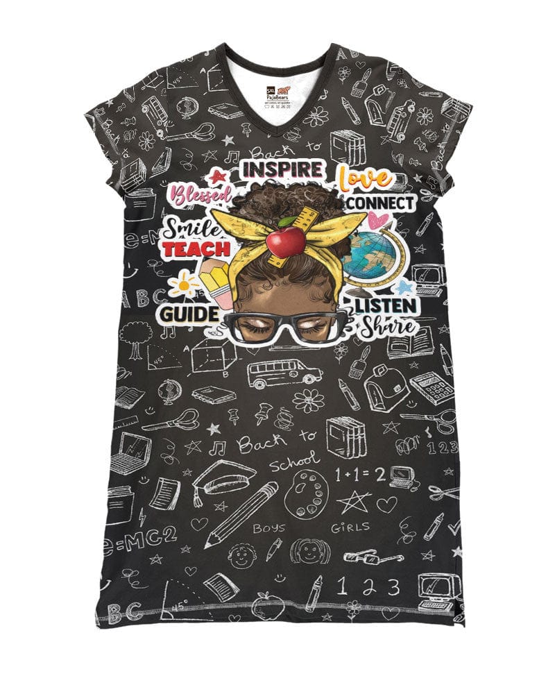 Teacher Pajabears® V-Neck Teach Love Inspire Ho3