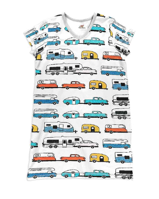 Camping Pajabears® V-Neck Women’s Nightshirts Camper Life Qa55