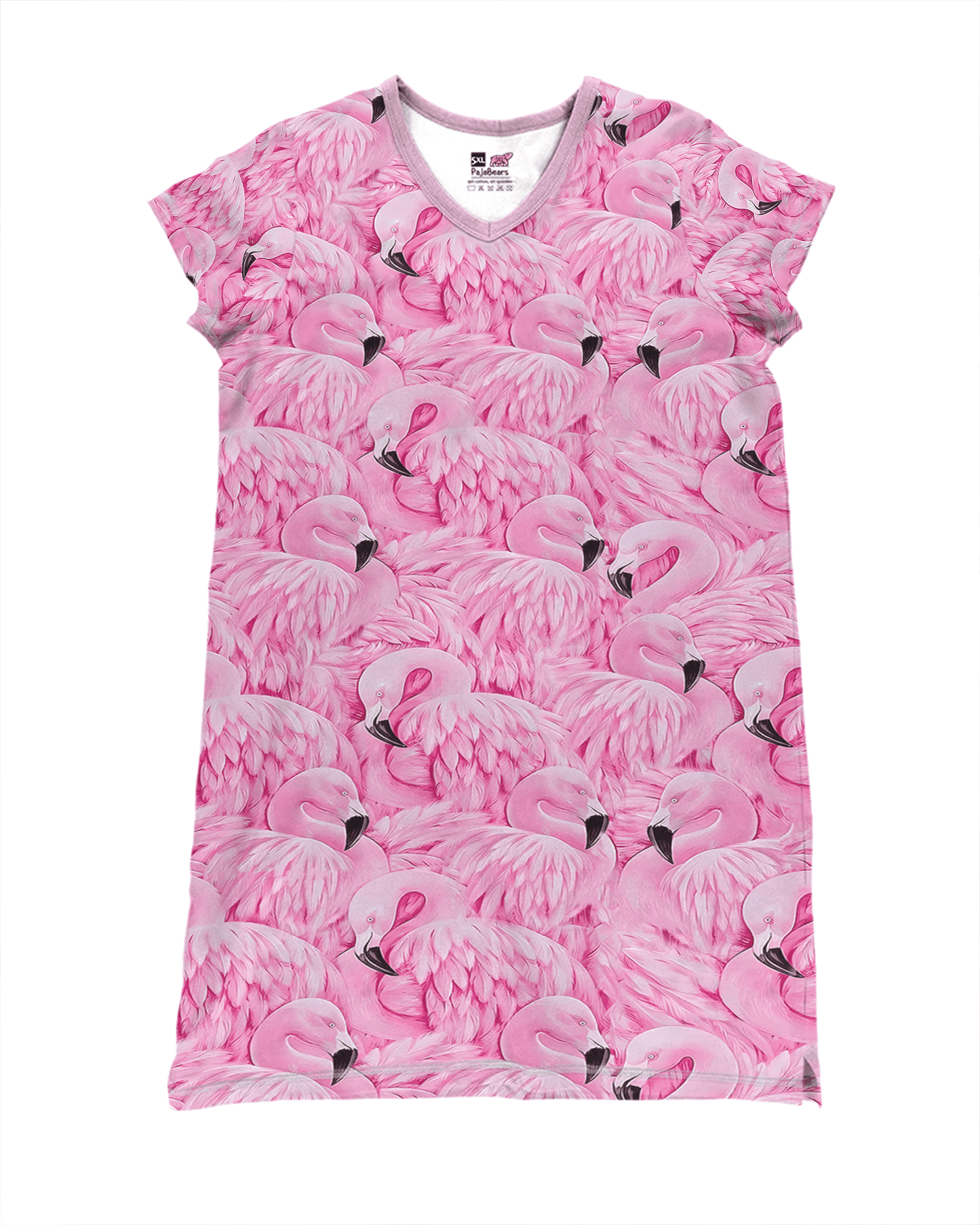 Flamingo Pajabears® V-Neck Nightshirts Elegant Tl10