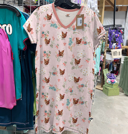 Chicken Pajabears® V-Neck Nightshirts Meadow Tl10