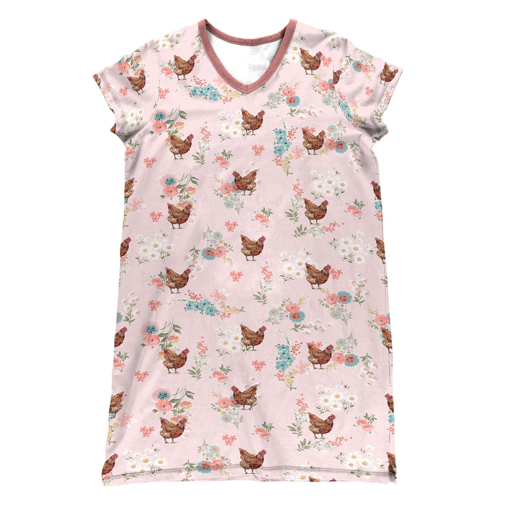 Chicken Pajabears® V-Neck Nightshirts Meadow Tl10