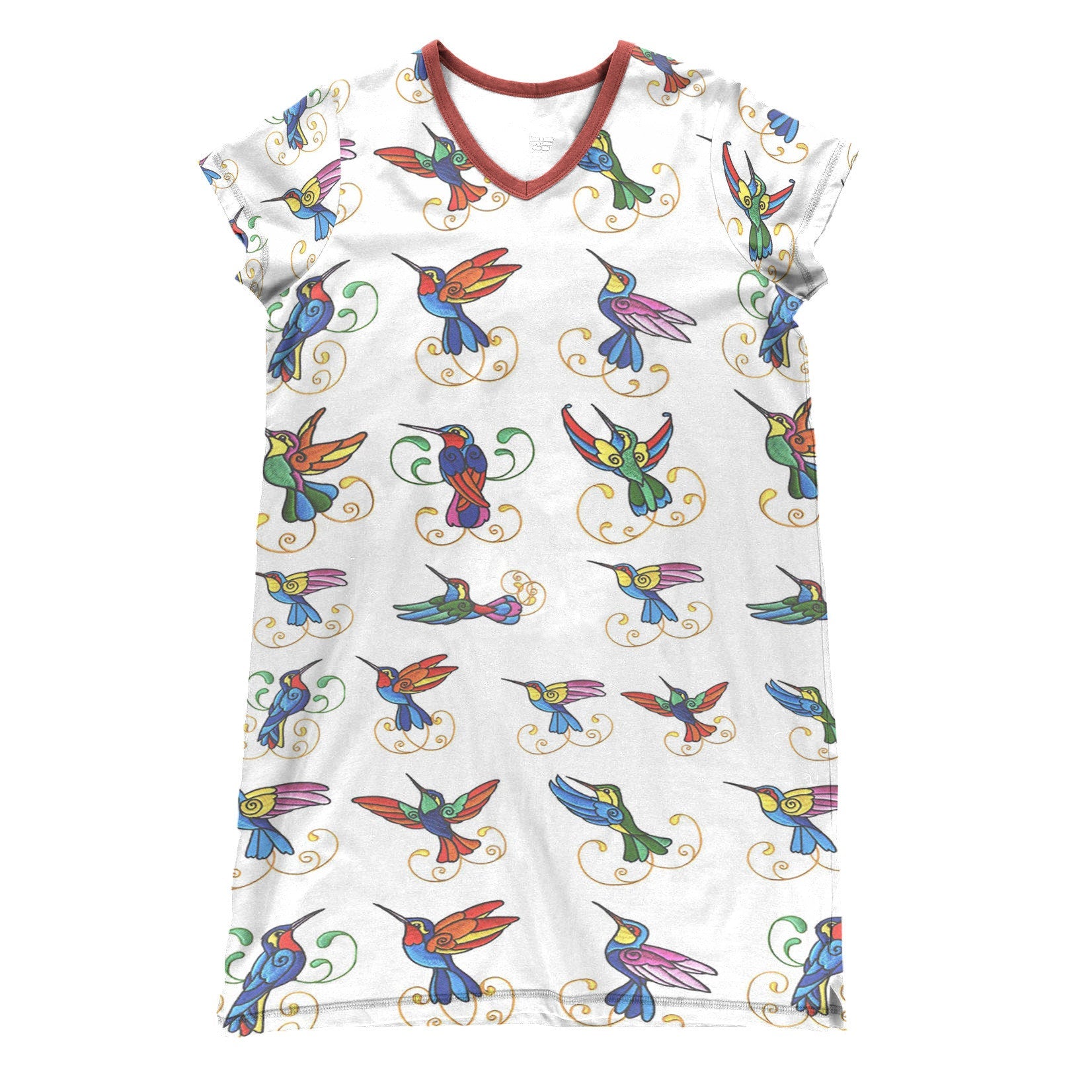 Hummingbird Pajabears® V-Neck Nightshirts Traditional Ethnictl10