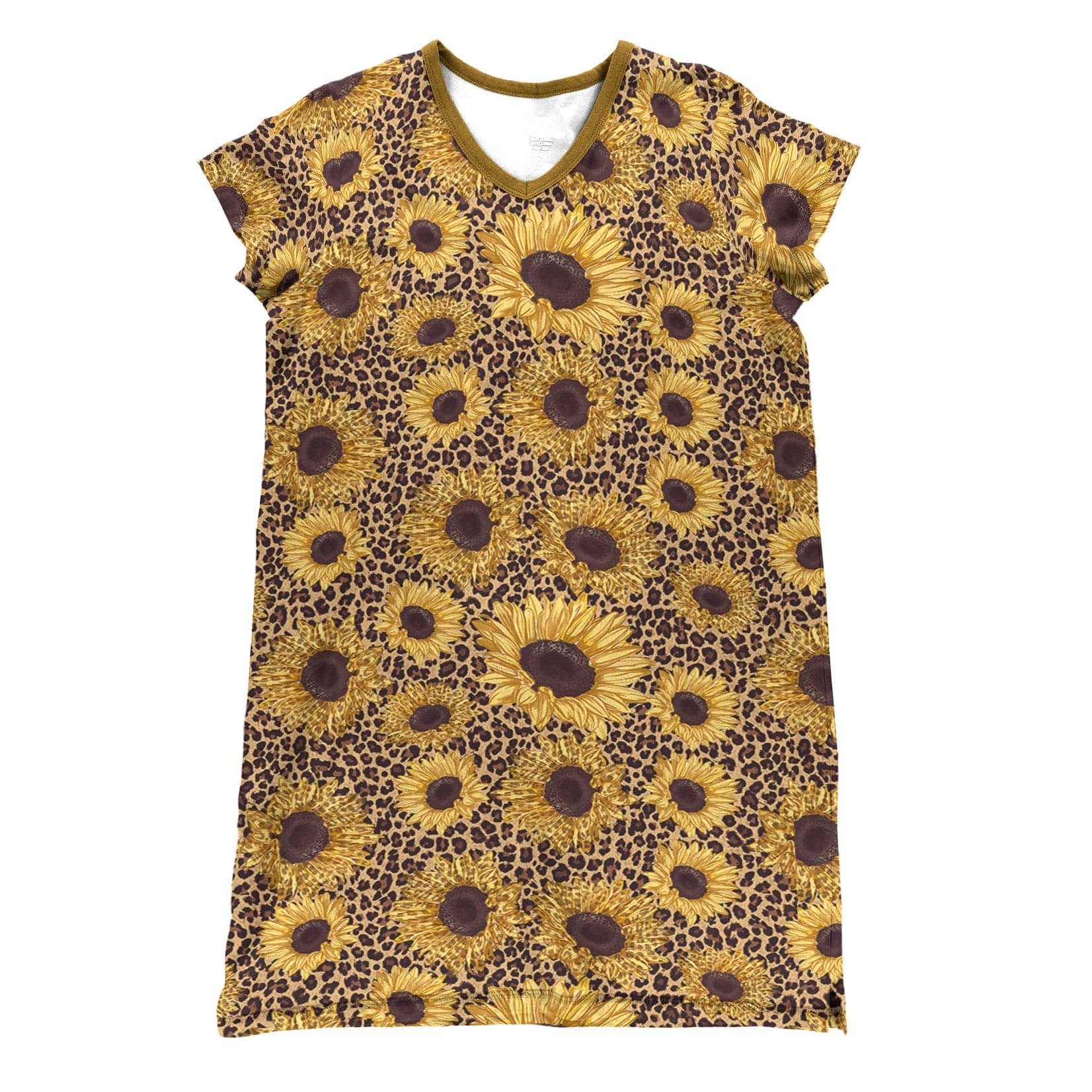 Sunflower Leopard Pajabears® V-Neck Nightshirt Tl10 Nightshirts