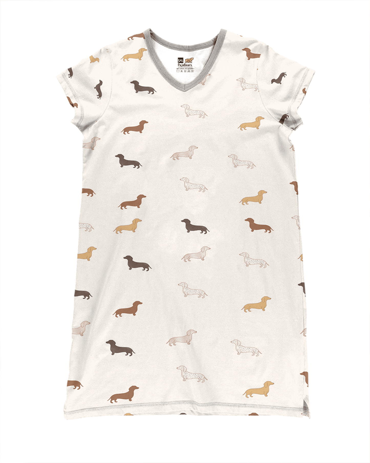 Dachshund Pajabears® V-Neck Nightshirts Simple Tl10