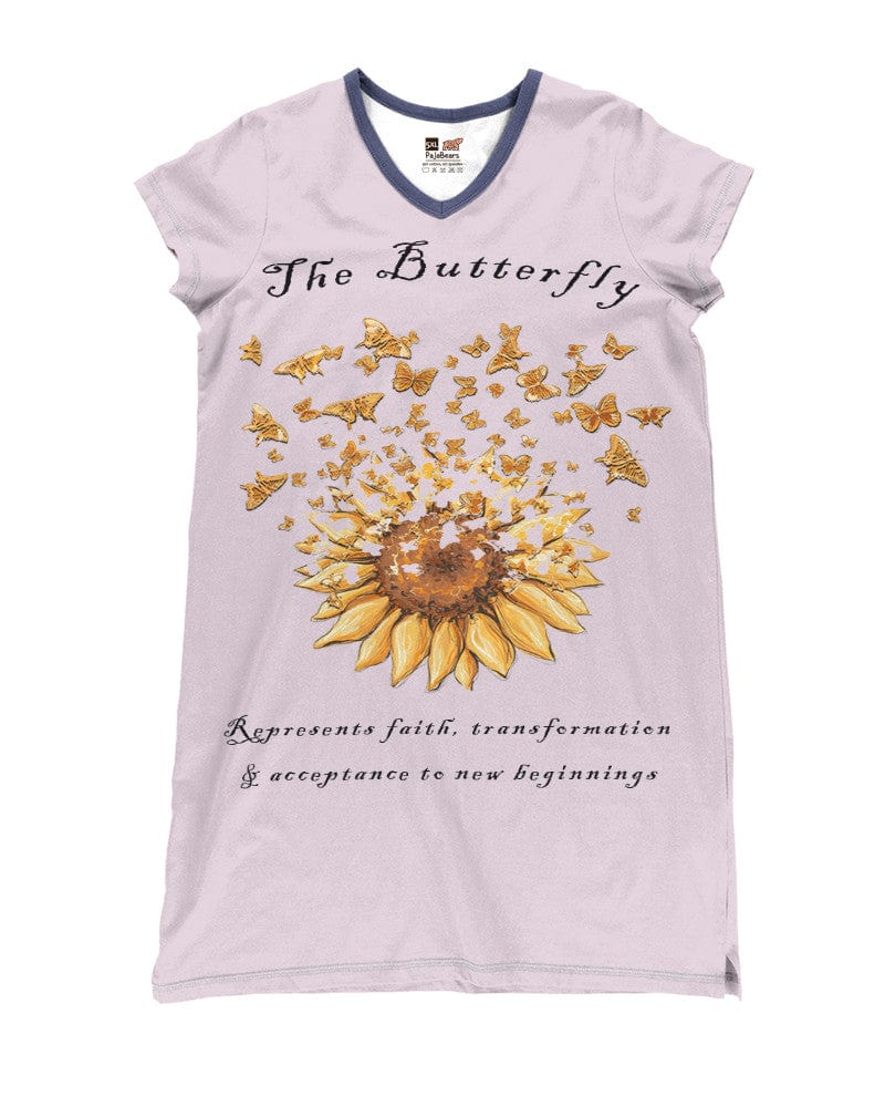 Sunflower Butterfly Pajabears® V-Neck Nightshirts Simple Nk07