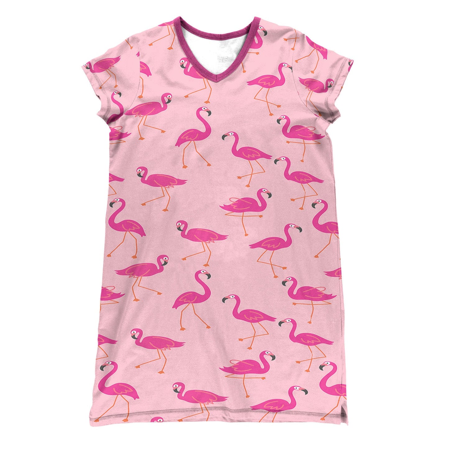 Flamingo Pajabears® V-Neck Nightshirts Pink Pose Tl10