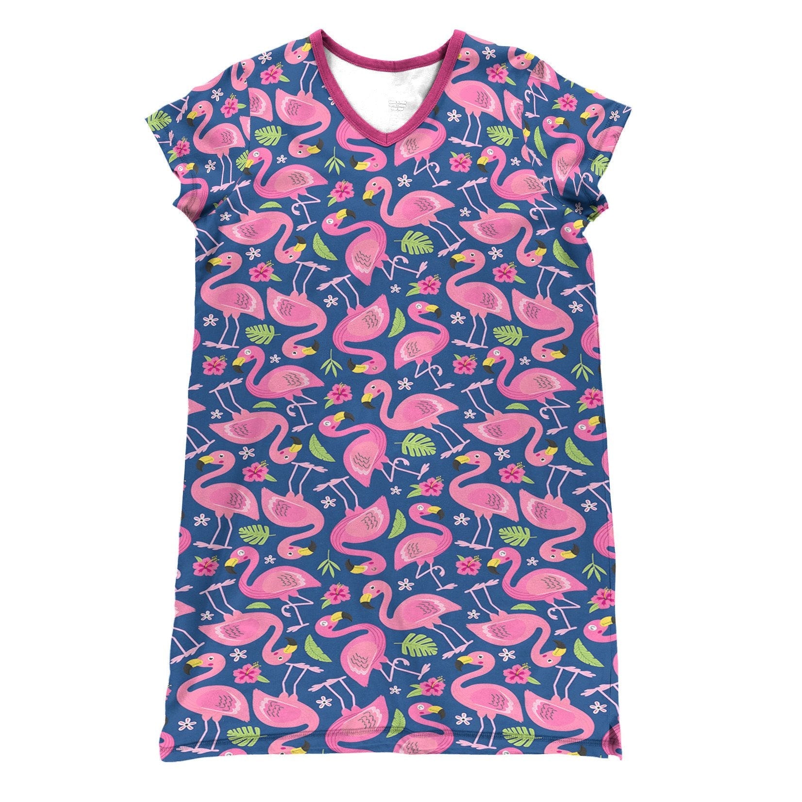 Flamingo Pajabears® V-Neck Nightshirts Nature Covered Tl10