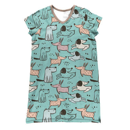 Dog Pajabears® V-Neck Nightshirts Chilling Dogs Tl10