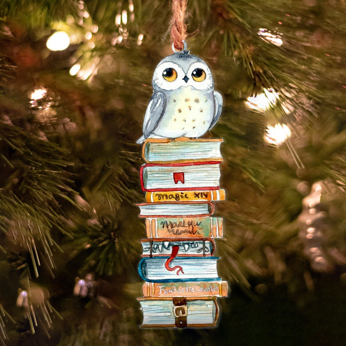 Owl Shineful® Decoration Ornament Stack Of Books