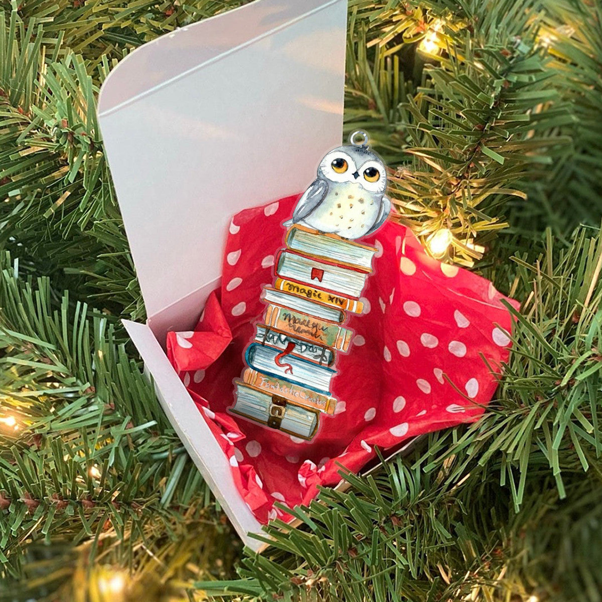 Owl Shineful® Decoration Ornament Stack Of Books