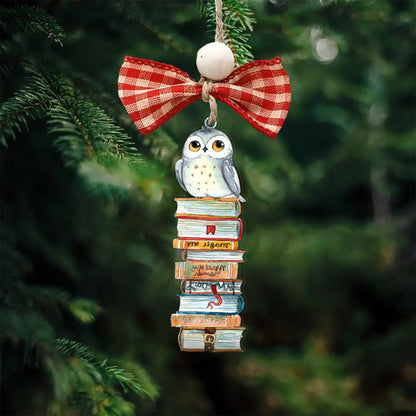 Owl Shineful® Decoration Ornament Stack Of Books