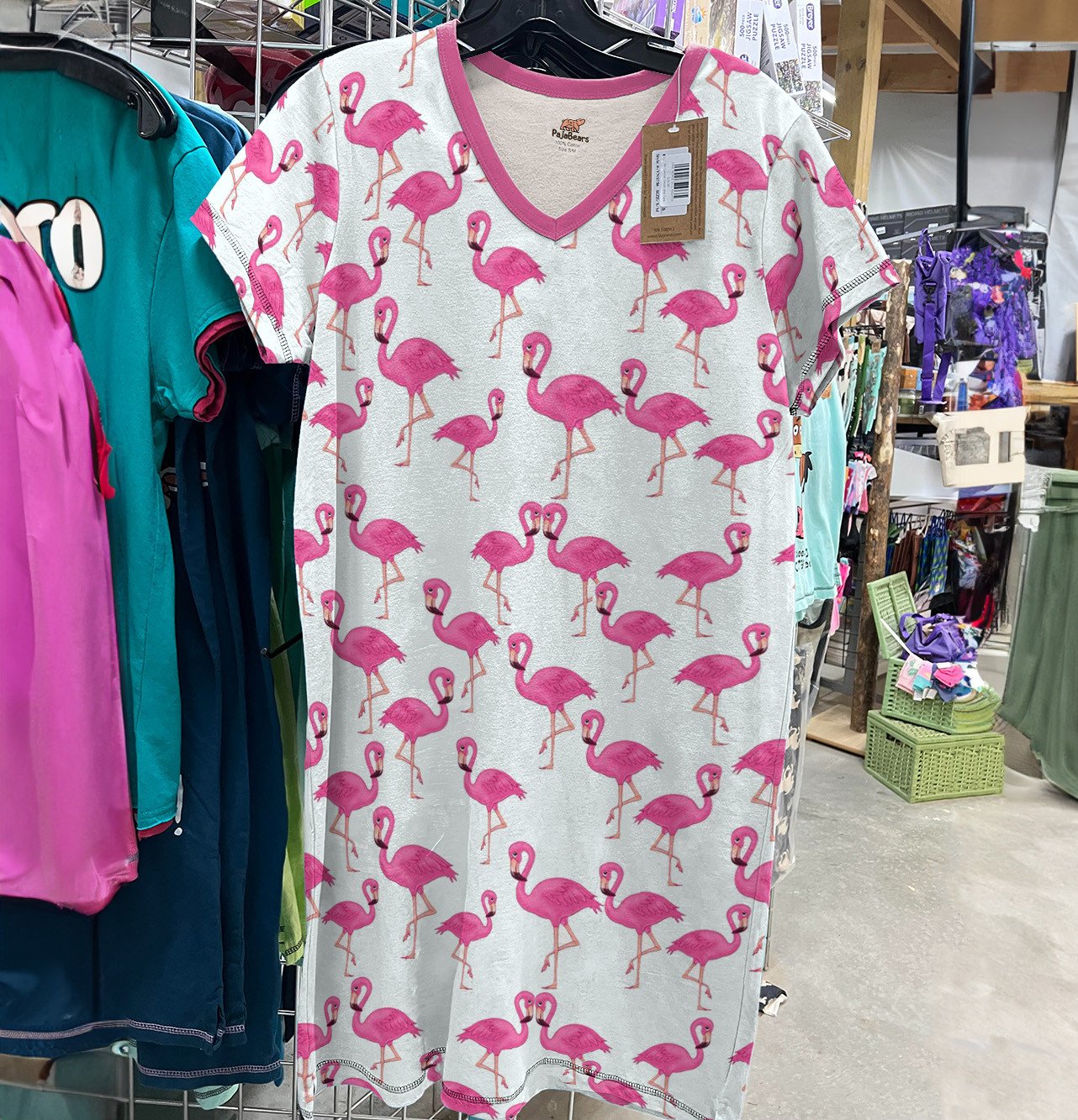 Flamingo Pajabears® V-Neck Nightshirts Couple Tl10