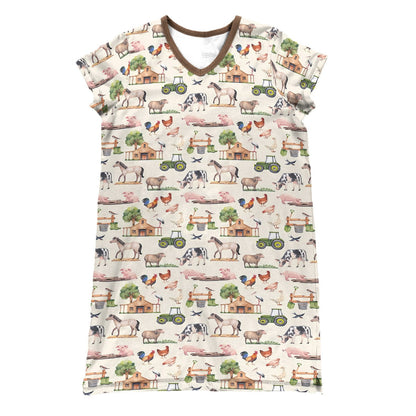 Farm Pajabears® V-Neck Nightshirts Friendly Tl10