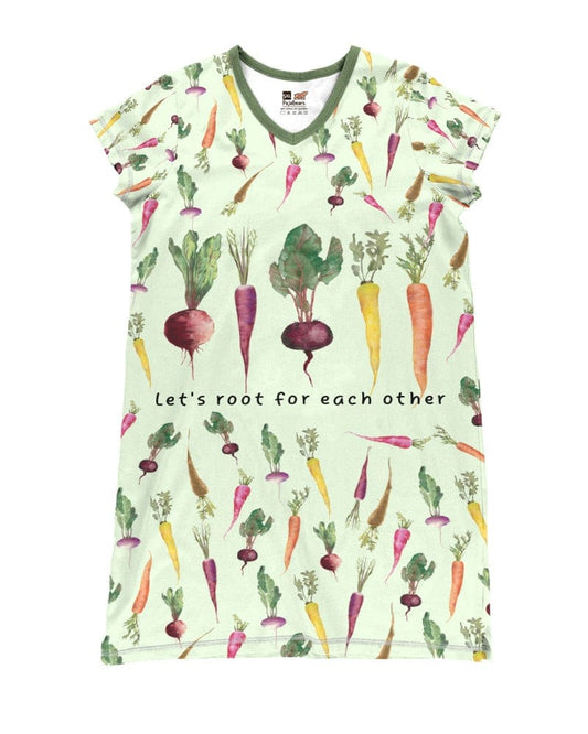 Vegetables Pajabears® V-Neck Nightshirts Veggie Garden Nk07