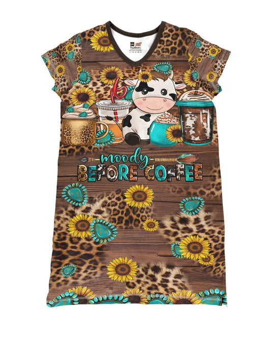 Coffee Cow Pajabears® V-Neck Nightshirts Moody Before Lk8 Nightshirt