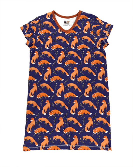 Fox Pajabears® V-Neck Nightshirts Cautious Tl10