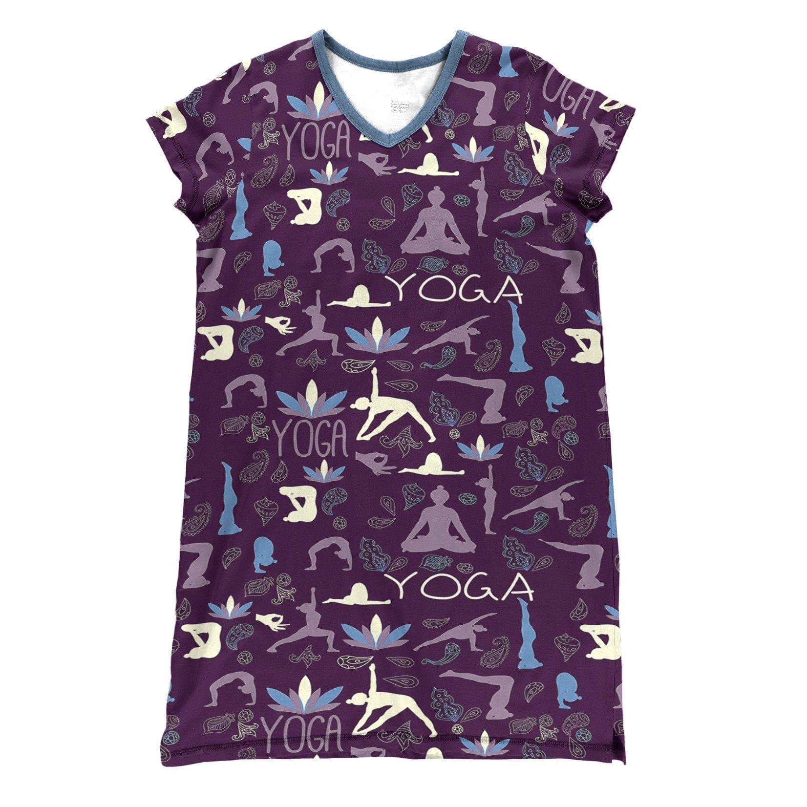 Yoga Pajabears® V-Neck Nightshirts Lotus Pose Tl10