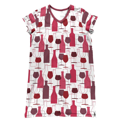 Wine Pajabears® V-Neck Vintage Bottle Tl10