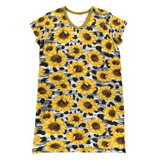 Sunflower Pajabears® V-Neck Nightshirt Cow Covered Tl10 Nightshirts