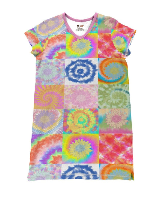 Tie Dye Pattern Pajabears® V-Neck Nightshirt Hm8 Nightshirts