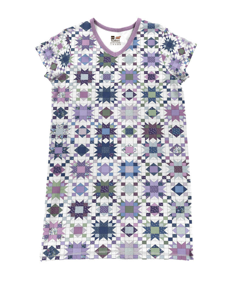 Quilting Pajabears® V-Neck Blocks Purple Ho3